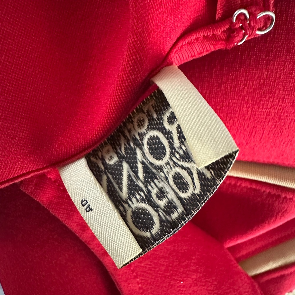 TORN BY ROBBY KOBO Vintage Red Gold/Tan Mini Bandage Dress SIZE XS 2 00s Club - Picture 8 of 8